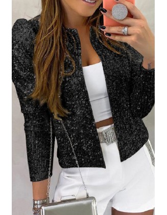 Contrast Sequin Tassel Design Skew Neck Top